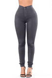 Light Blue High Waist Skinny Jeans with Round Pockets