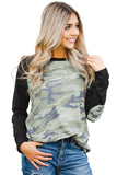 Camo Long Sleeve Top with Elbow Patches
