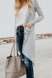 Selected Button Pocketed High Low Cardigan