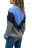 Chevron Accent Blue Grey Sweater