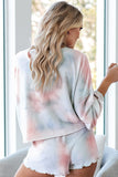 Floral Print White Knit Lounge Set