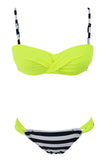 Sexy Red Padded Gather Push-up Bikini Set