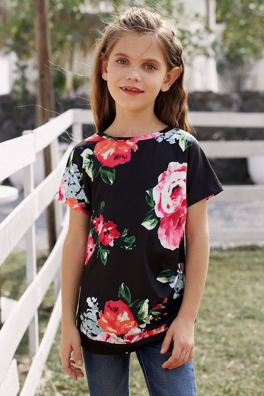 Blooming Floral Little Girls’ T-shirt