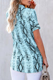 Python Print Short Sleeve Shirt    Leopard Print Short Sleeve Shirt
