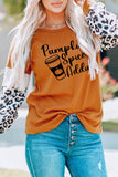 Pumpkin Spice Addict Leopard Color Block Crewneck Top