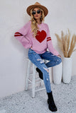 Heart Graphic Wide Sleeves Sweater