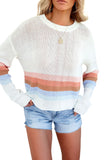 Ribbed Round Neck Striped Sweater