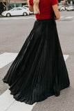 High Waisted Pleated Maxi Skirt