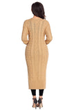 Cable Knit Open Front Long Cardigan