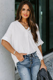 Short Sleeve Button Solid Shirt