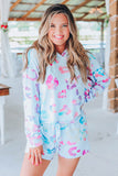 Leopard Print Hoodie and Shorts Set