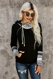Plaid Double Hoods Thumb Hole Hoodie