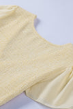 Solid Smocked Short Sleeve V Neck Mini Dress