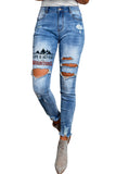 LIFE IS BETTER in the MOUNTAINS Distressed Skinny Jeans