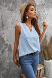 Crochet V Neck Textured Tank Top
