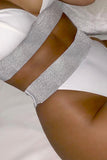 Glitter Detail High Waist Bikini Set