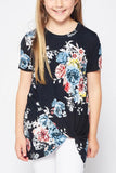 Camouflage Print Twist Girls Tee