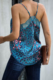 Camel Leopard Print Lace Cami Tank