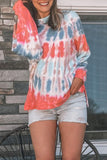 Multicolor Tie-dye Side Slits Pullover Sweatshirt