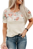 Spring Vibe Floral & Stripe Tee