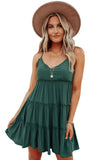 Spaghetti Straps Ruched Ruffled Mini Dress