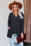 Asymmetric Hemline Long Sleeve Top