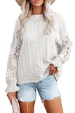Crochet Lace Pointelle Knit Sweater