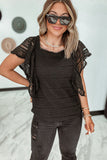 Cascading Ruffle Lace Blouse
