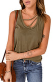 Strappy Hollow-out Neck Tank Top