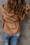 Drawstring Waist 4-pocket Style Hooded Jacket