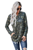 Camo Print Kangaroo Pocket Hoodie