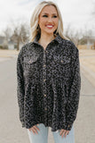 Leopard Corduroy Ruffled Shacket