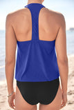 Retro Print Halter T Back Handkerchief Tankini