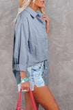 Textured Buttons Pocketed Shirt