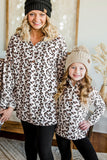 Family Matching Mom's Leopard Quarter Zip Fleece Sweatshirt