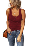 Buttoned Ribbed Tank