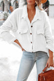 Plush Button Down Pocketed Shirt Jacket