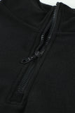 Turn-down Collar Long Sleeve Zipper Fleece Pullover Sweatshirt