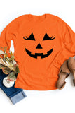 Orange Halloween Pumpkin Shade Long Sleeve Top