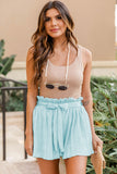 Ruffled Waist Pleated Shorts with Belt