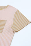 Contrast Striped Patchwork Tee
