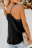 Lacy V Neck Swiss Dot Tank