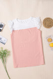 Flutter Shoulder Striped Print Tank Top