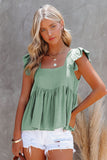 Flutter Shoulder Babydoll Top