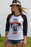 Serape War Paint Graphic Raglan Sleeve Top