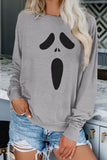 Halloween Ghost Graphic Print Pullover Sweatshirt
