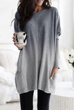 Color Block Pocketed Side Long Top