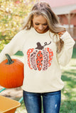 Halloween Pumpkin Graphic Pullover Sweatshirt