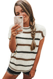 Striped Short Sleeve Knit Top