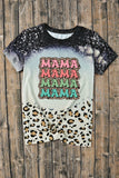 Leopard Bleached MAMA Printed Short Sleeve T-Shirt